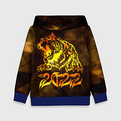 Толстовка-худи детская Хищник Тигр 2022, цвет: 3D-синий