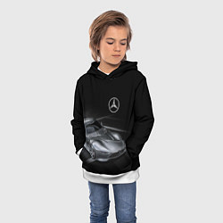 Толстовка-худи детская Mercedes-Benz motorsport black, цвет: 3D-белый — фото 2