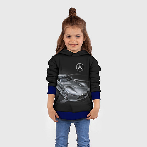 Детская толстовка Mercedes-Benz motorsport black / 3D-Синий – фото 4