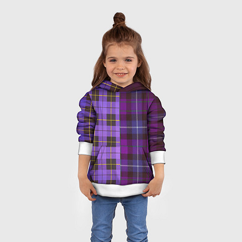 Детская толстовка Purple Checkered / 3D-Белый – фото 4