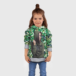 Толстовка-худи детская Olga Buzova - camouflage, цвет: 3D-меланж — фото 2