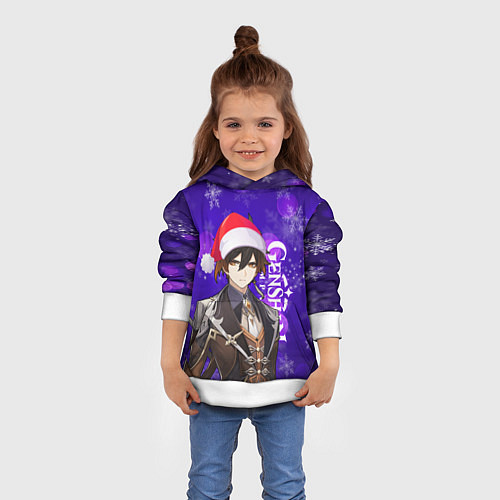 Детская толстовка НОВОГОДНИЙ GENSHIN IMPACT, ЧЖУН ЛИ / 3D-Белый – фото 4