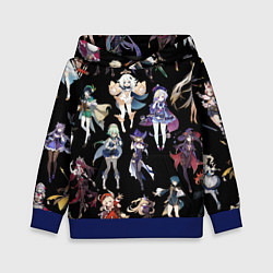 Толстовка-худи детская GENSHIN IMPACT ПЕРСОНАЖИ ИГРЫ HEROES, цвет: 3D-синий