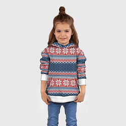 Толстовка-худи детская Knitted Pattern, цвет: 3D-белый — фото 2