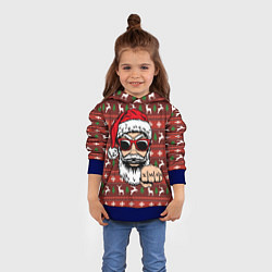Толстовка-худи детская Bad Santa Плохой Санта, цвет: 3D-синий — фото 2