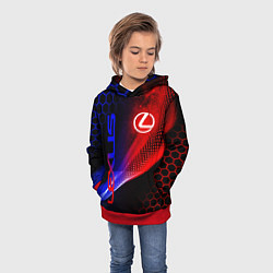 Толстовка-худи детская LEXUS ЛЕКСУС NEON НЕОН, цвет: 3D-красный — фото 2