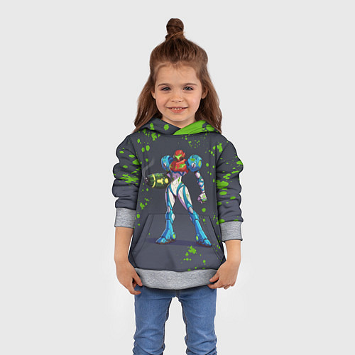 Детская толстовка Green Blood Metroid Dread / 3D-Меланж – фото 4