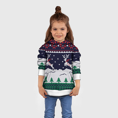 Детская толстовка СВИТЕР С ОЛЕНЯМИ DEER SWEATER / 3D-Белый – фото 4