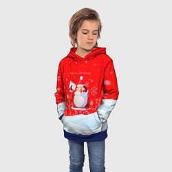 Толстовка-худи детская Дед Мороз с подарочным конвертом, цвет: 3D-синий — фото 2