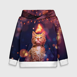 Детская толстовка РЫЖИЙ КОТ И БАБОЧКА