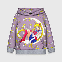 Толстовка-худи детская Sailor Moon Usagi, цвет: 3D-меланж