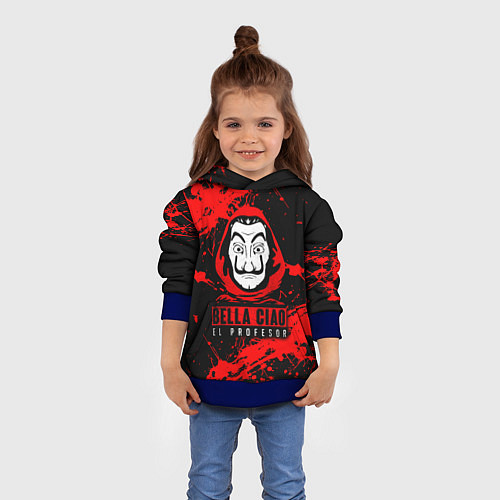 Детская толстовка БУМАЖНЫЙ ДОМ LA CASA DE PAPEL BELLA CIAO / 3D-Синий – фото 4