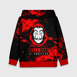 Толстовка-худи детская БУМАЖНЫЙ ДОМ LA CASA DE PAPEL BELLA CIAO, цвет: 3D-красный