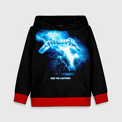 Толстовка-худи детская Ride the Lightning Metallica, цвет: 3D-красный