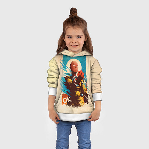Детская толстовка One Punch-Man Эпичный Сайтама / 3D-Белый – фото 4
