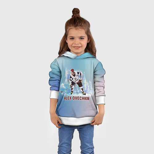 Детская толстовка Хоккеист Александр Овечкин / 3D-Белый – фото 4