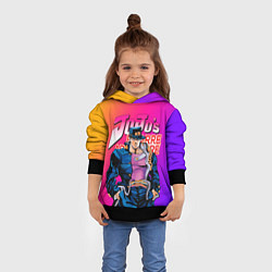 Толстовка-худи детская JOJO BIZARRE ADVENTURE ДЖО ДЖО ГРАДИЕНТ, цвет: 3D-черный — фото 2