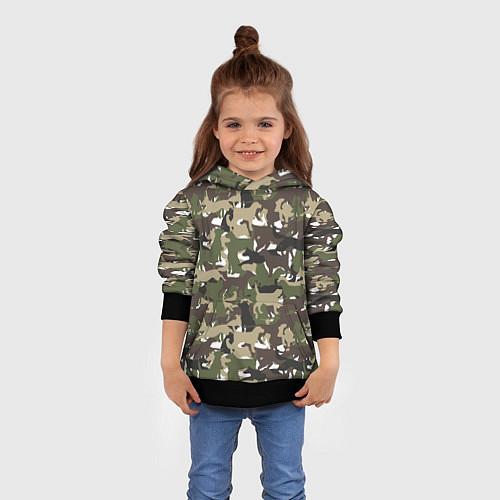 Детская толстовка Камуфляж из Собак Camouflage / 3D-Черный – фото 4