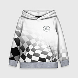 Толстовка-худи детская Lexus, Лексус спорт финишный флаг, цвет: 3D-меланж