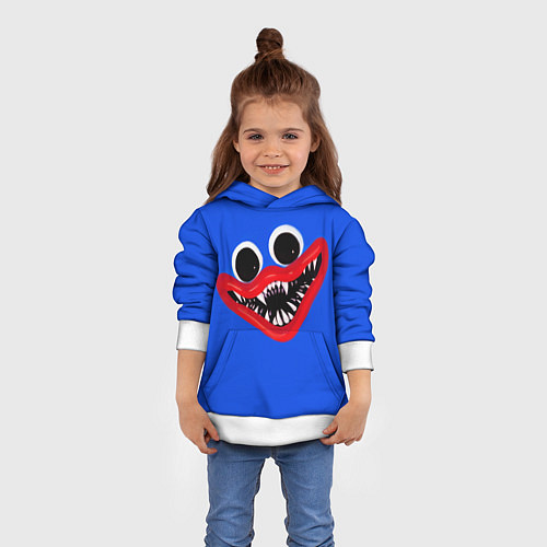 Детская толстовка Huggy Wuggy Smile, Poppy Playtime / 3D-Белый – фото 4