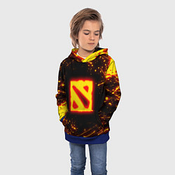 Толстовка-худи детская DOTA 2 FIRE LOGO ДОТА 2 ОГНЕННЫЙ ЛОГО, цвет: 3D-синий — фото 2