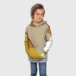 Толстовка-худи детская Линии На бежевом Фоне, цвет: 3D-меланж — фото 2