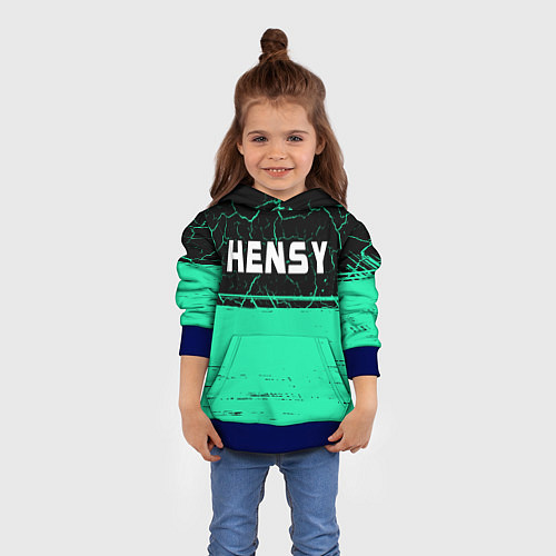 Детская толстовка Hensy - Краска / 3D-Синий – фото 4