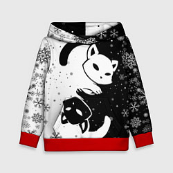 Детская толстовка Новогодние два кота кувыркаются