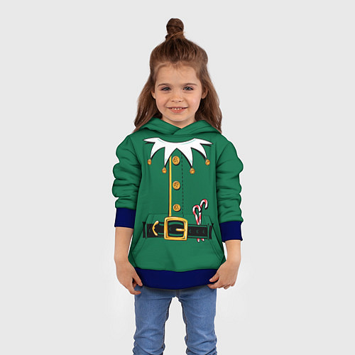 Детская толстовка Christmas Elf Outfit / 3D-Синий – фото 4