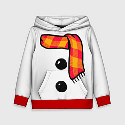 Толстовка-худи детская Snowman Outfit, цвет: 3D-красный