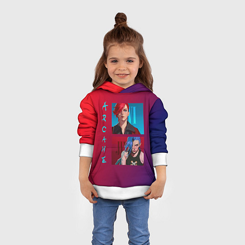 Детская толстовка Вай и Джинкс Аркейн / 3D-Белый – фото 4