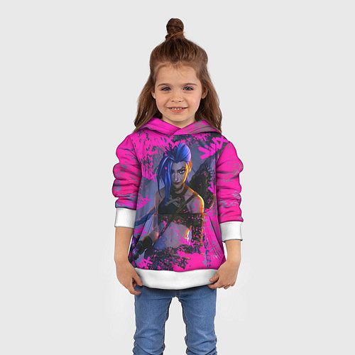 Детская толстовка Jinx v2 Arcane LoL / 3D-Белый – фото 4