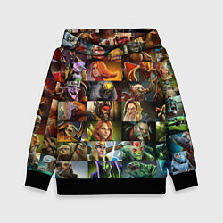 Толстовка-худи детская HEROES DOTA 2 ПЕРСОНАЖИ ДОТА 2, цвет: 3D-черный