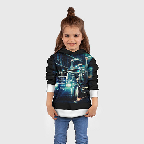 Детская толстовка Американский Грузовик Дальнобой 2022 / 3D-Белый – фото 4