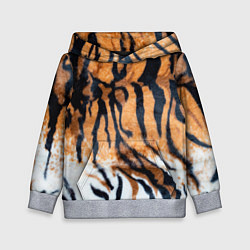 Толстовка-худи детская Шкура тигра Новый год 2022, цвет: 3D-меланж