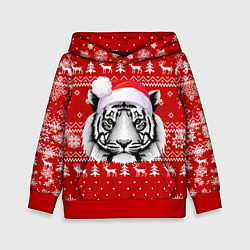 Детская толстовка НОВОГОДНИЙ СВИТЕР С БЕЛЫМ ТИГРОМ 2022
