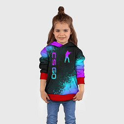 Толстовка-худи детская CS GO NEON SYMBOL STYLE SKIN КС ГО НЕОН, цвет: 3D-красный — фото 2
