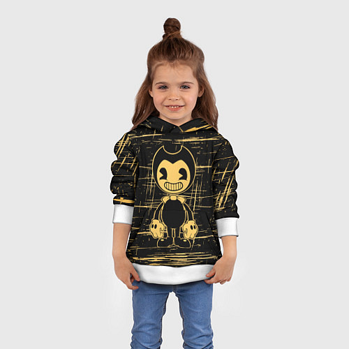 Детская толстовка Bendy and the ink machine - Бенди / 3D-Белый – фото 4