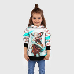 Толстовка-худи детская КАДЗУХА ГЕРОЙ ГЕНШИН ИМПАКТ GENSHIN IMPACT NEON, цвет: 3D-черный — фото 2