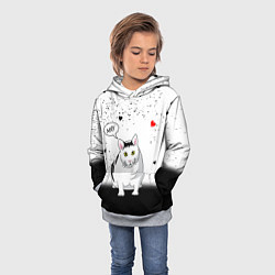 Толстовка-худи детская CAT LOVE, цвет: 3D-меланж — фото 2