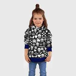 Толстовка-худи детская UNDERTALE PATTERN БЕЛЫЙ, цвет: 3D-синий — фото 2