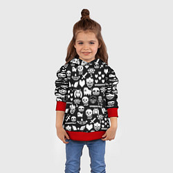 Толстовка-худи детская UNDERTALE PATTERN БЕЛЫЙ, цвет: 3D-красный — фото 2