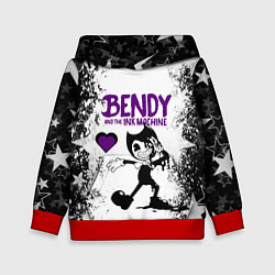 Толстовка-худи детская HEART BENDY AND THE INK MACHINE, цвет: 3D-красный