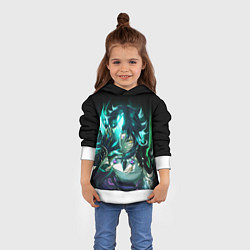 Толстовка-худи детская СЯО С МАСКОЙ, ГЕНШИН ИМПАКТ, цвет: 3D-белый — фото 2