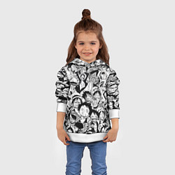 Толстовка-худи детская МАНКИ Д ЛУФФИ ЧЁРНО БЕЛЫЙ, цвет: 3D-белый — фото 2