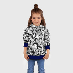 Толстовка-худи детская МАНКИ Д ЛУФФИ ЧЁРНО БЕЛЫЙ, цвет: 3D-синий — фото 2