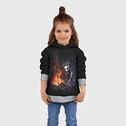 Толстовка-худи детская HOLLOW KNIGHT У КОСТРА, цвет: 3D-меланж — фото 2