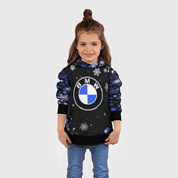 Толстовка-худи детская НОВОГОДНИЙ БМВ НОВЫЙ ГОД BMW, цвет: 3D-черный — фото 2
