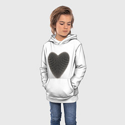 Толстовка-худи детская HEART PRINT, цвет: 3D-белый — фото 2