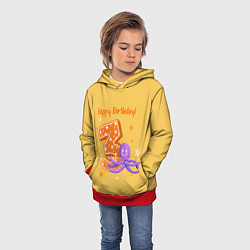 Толстовка-худи детская Третий день рождения, цвет: 3D-красный — фото 2